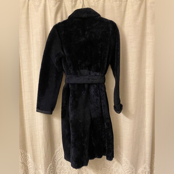 Theory lamb leather shearling fur trench coat new NWT - Picture 11 of 12